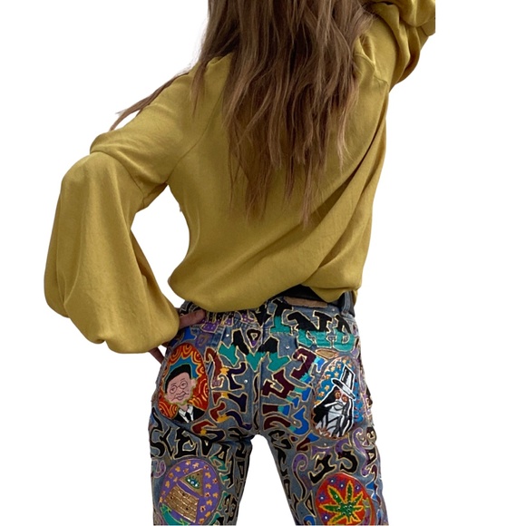 NWOT ELIZABETH AND JAMES TIE FRONT TUNIC A LINE POET'S BLOUSE - Picture 12 of 12